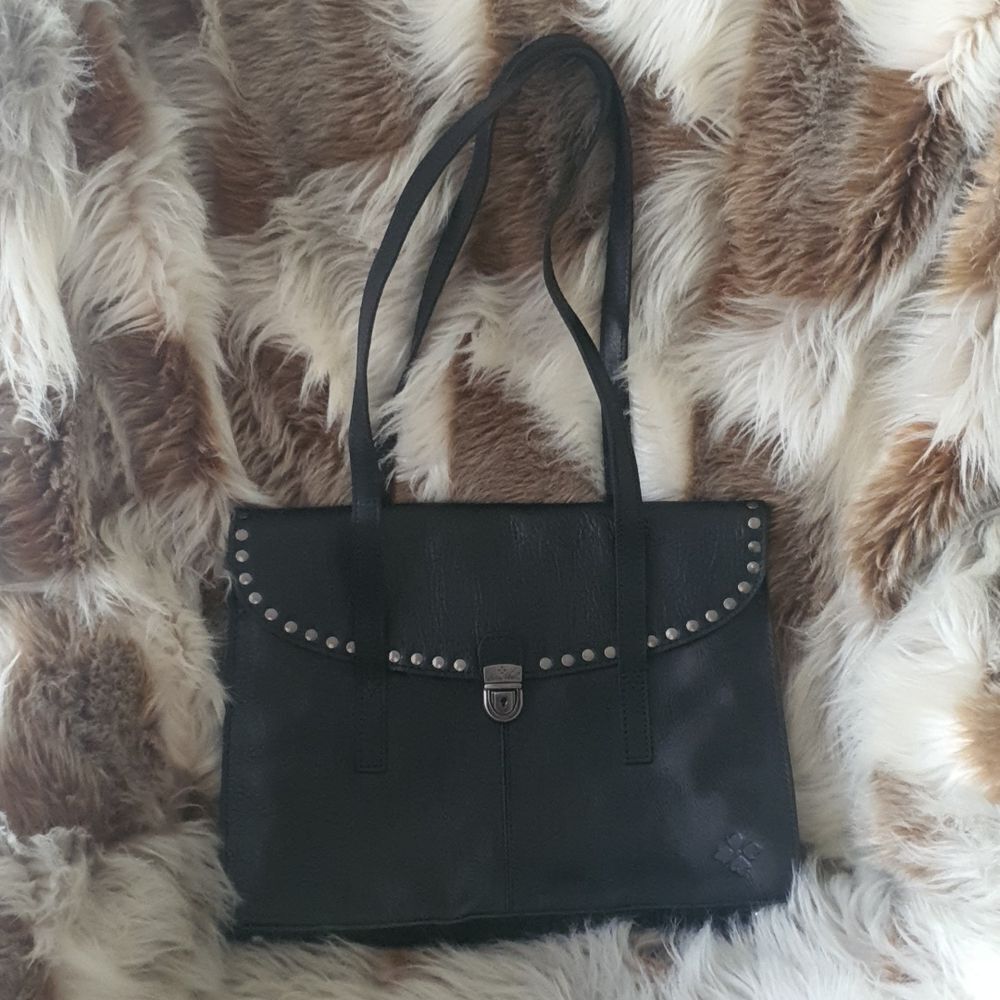 Patricia Nash Black Leather Bag with Silver Accents - Picture 2 of 8